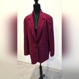 Liz Baker Essentials Burgundy Blazer Suit jacket (14)
